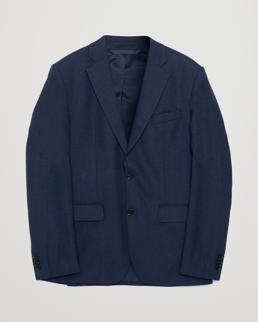 Herr | Pre-owned Kavajer | Pre-owned | J.Lindeberg Hopper Flannel Hopsack Blazer Navy 46