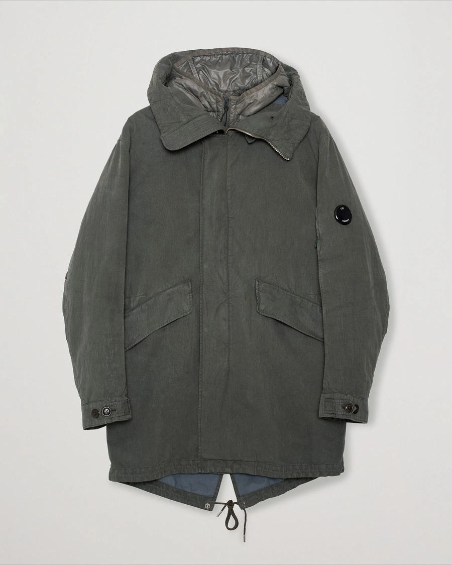 Herr | Pre-owned Jackor | Pre-owned | C.P. Company 50 Fili Garment Dyed Cotton/Nylon 2 in 1 Parka Green