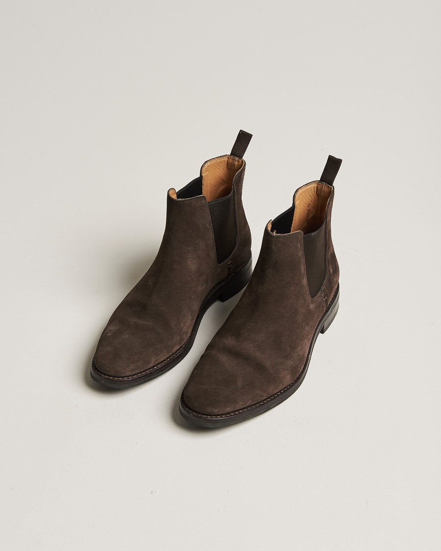 Herr | Pre-owned Randsydda skor | Pre-owned | Heschung Tremble Hydrovelours Sude Boot Brown UK6 - EU40,5