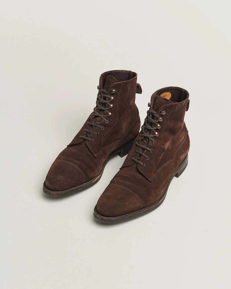 Herr | Pre-owned Randsydda skor | Pre-owned | Edward Green Galway Boot Mink Suede