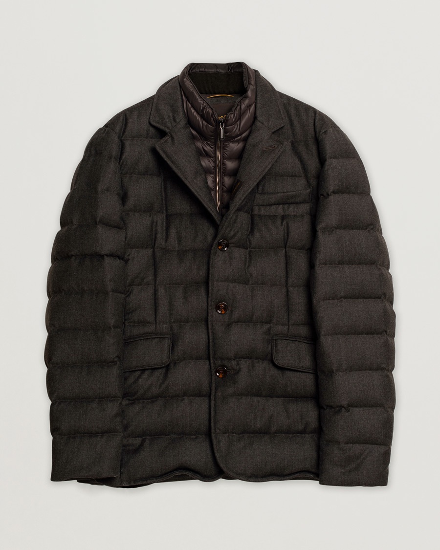 Herr | Pre-owned Jackor | Pre-owned | MooRER Nomos Wool Padded Jacket Brown 52