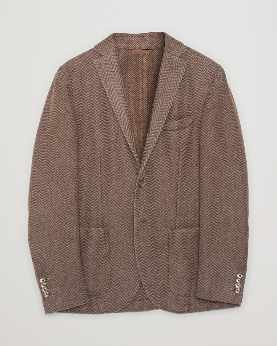 Herr | Pre-owned Kavajer | Pre-owned | L.B.M. 1911 Herringbone Wool Blazer Brown 50