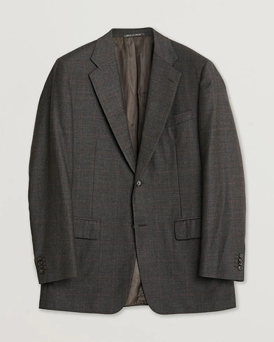 Pre-owned Corneliani Check Wool Blazer Brown 50 – Brun