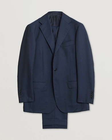 Pre-owned Ring Jacket Mohair Blend Suit Navy 52 – Blå