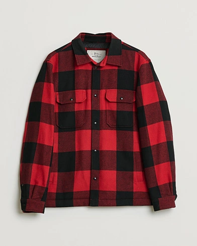 Pre-owned Woolrich Alaskan Wool Padded Overshirt Red Buffalo – Röd