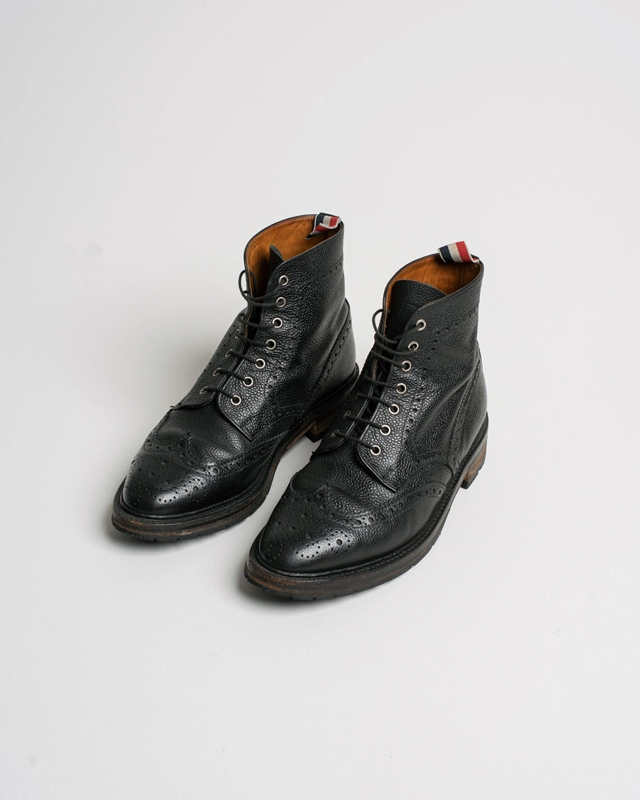 Herr | Pre-owned Randsydda skor | Pre-owned | Thom Browne Pebble Grain Longwing Brogue Black