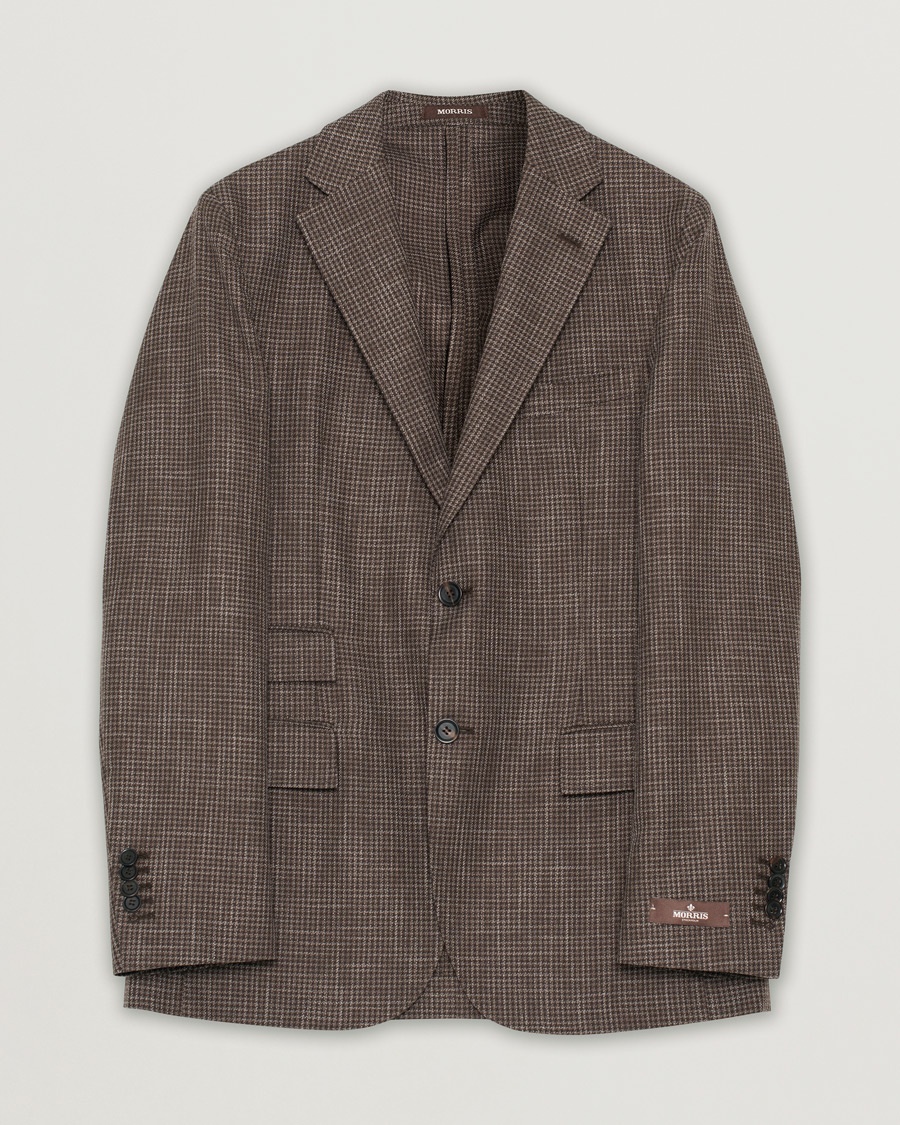 Herr | Pre-owned Kavajer | Pre-owned | Morris Heritage Keith Cotton/Wool Dogtooth Blazer Brown