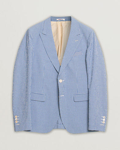 Herr | Pre-owned | Pre-owned | Gant Rugger The Hopsack Seersucker Checked Blazer Blue 50