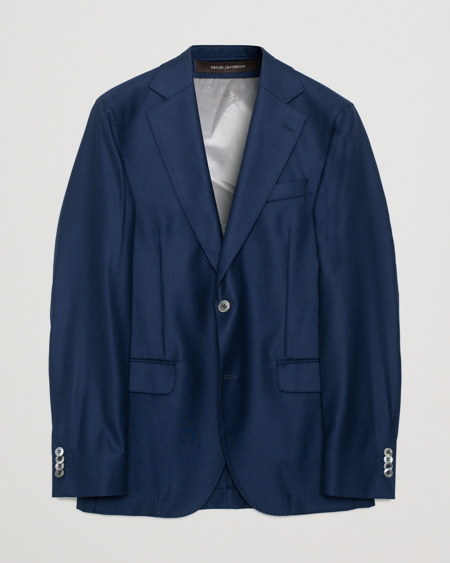Herr | Pre-owned Kavajer | Pre-owned | Oscar Jacobson Egel Hopsack Wool Blazer Blue 48