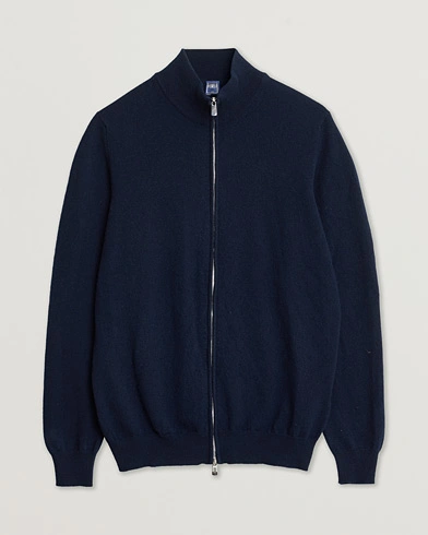 Pre-owned Fedeli Cashmere Full Zip Navy 48 – Blå