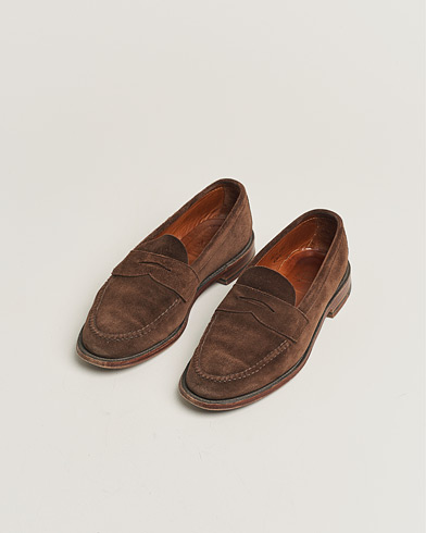 Herr | Pre-owned kläder & skor | Pre-owned | Alden 6245F Unlined Leisure Handsewn Penny Loafer Dark Brown Suede US10 - EU44