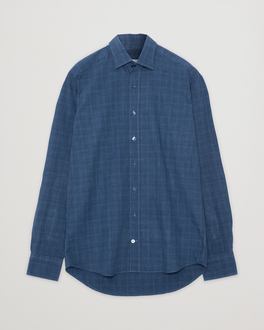 Herr | Pre-owned Skjortor | Pre-owned | Slim Fit Checked Cotton Shirt Blue 38 - S