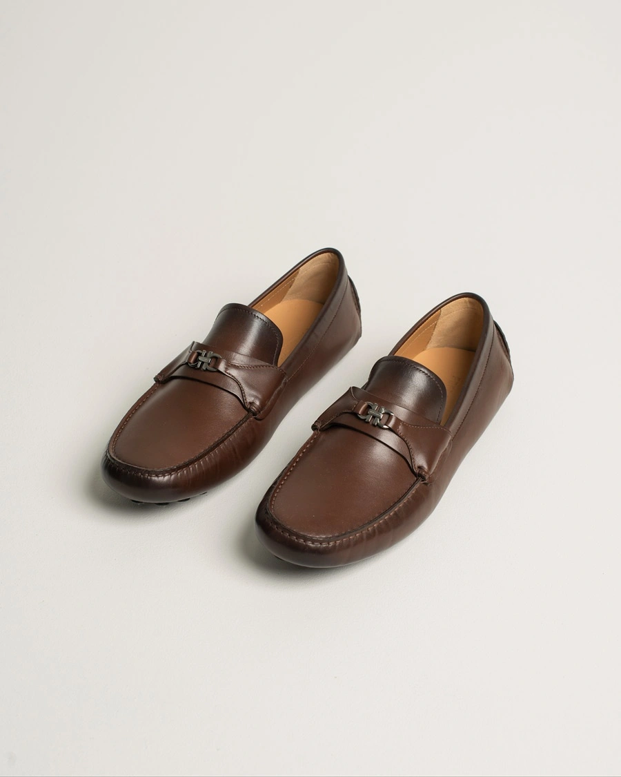 Herr | Pre-owned Skor | Pre-owned | Ferragamo Driver Gancini Ornament Brown Calf UK8,5 - EU42,5
