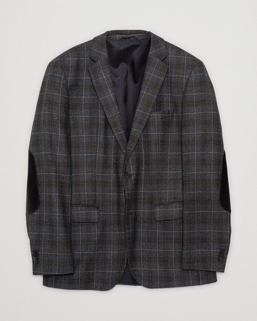 Herr | Pre-owned kläder & skor | Pre-owned | BOSS The Smith Checked Vitgin Wool Blazer Brown 50