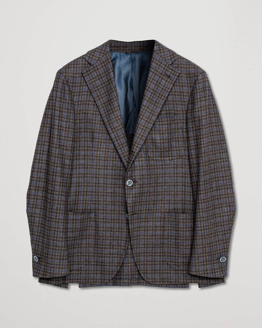 Herr | Pre-owned Kavajer | Pre-owned | Gabo Naopli Checked Wool Blazer Brown/Blue 52