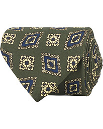  Silk Pattern 8 cm Tie Green