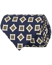  Silk Square 8 cm Tie Navy