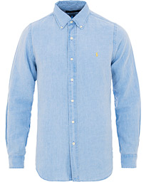 ralph lauren blue linen shirt