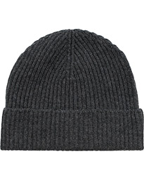  Cashmere Ribbed Hat Dark Granite