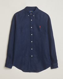 ralph lauren blue linen shirt