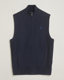  Cotton Full-Zip Vest Navy Heather