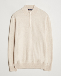  Pure Cashmere Zip Neck Jumper Cream