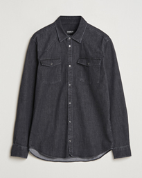  Slim Fit Denim Shirt Washed Black