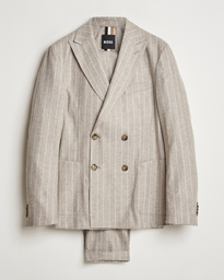  Hanry Wool Pinstriped Suit Light Beige