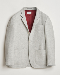  Cashmere Herringbone City Jacket Pearl Grey