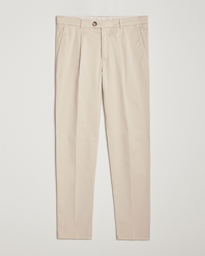  Slim Fit Pleated Trousers Light Beige