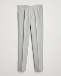  Slim Fit Pleated Wool Trousers Light Grey