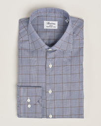  Slimline Prince of Wales Check Shirt Blue