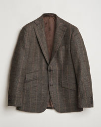  Edward Lambswool Windowpane Blazer Brown