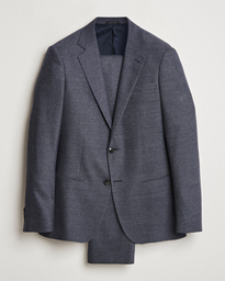  Soho Wool/Cashmere Flannel Suit Navy Melange