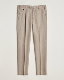  Slim Fit Pleated Wool/Cashmere Trousers Beige