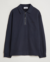  Garment Dyed Fleece Zip Polo Navy Blue