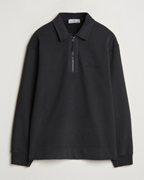  Garment Dyed Fleece Zip Polo Black