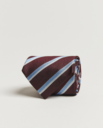  Regimental Stripe Silk Tie Burgundy