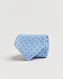  3-Fold Printed Silk Tie Light Blue