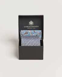  Box Set Printed Silk 8cm Tie With Pocket Square Navy