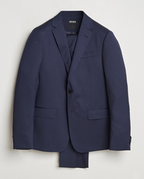  Tailored Wool Suit Navy Stripe