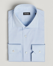  Slim Fit Cotton Dress Shirt Light Blue