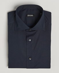  Slim Fit Stretch Cotton Dress Shirt Navy