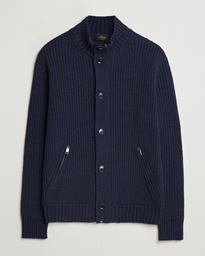  Heavy Rib Cotton Cardigan Jacket Navy