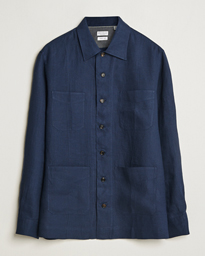  Cuban Linen Shirt Jacket Dark Blue