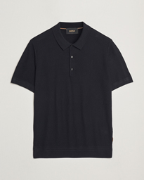  Jeffrey Silk Knitted Polo Dark Blue