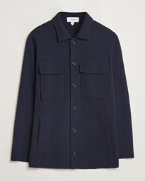  Knitted Pocket Shirt Jacket Navy