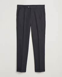  Tenuta Pleated Cotton Trousers Light Ink