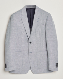  Justin Linen/Cotton Structured Blazer Deep Blue