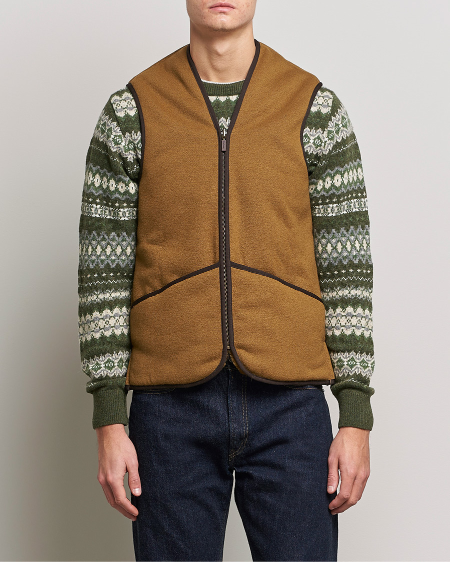 Barbour Lifestyle Warm Pile Waistcoat Zip-In Liner Brown | Herr